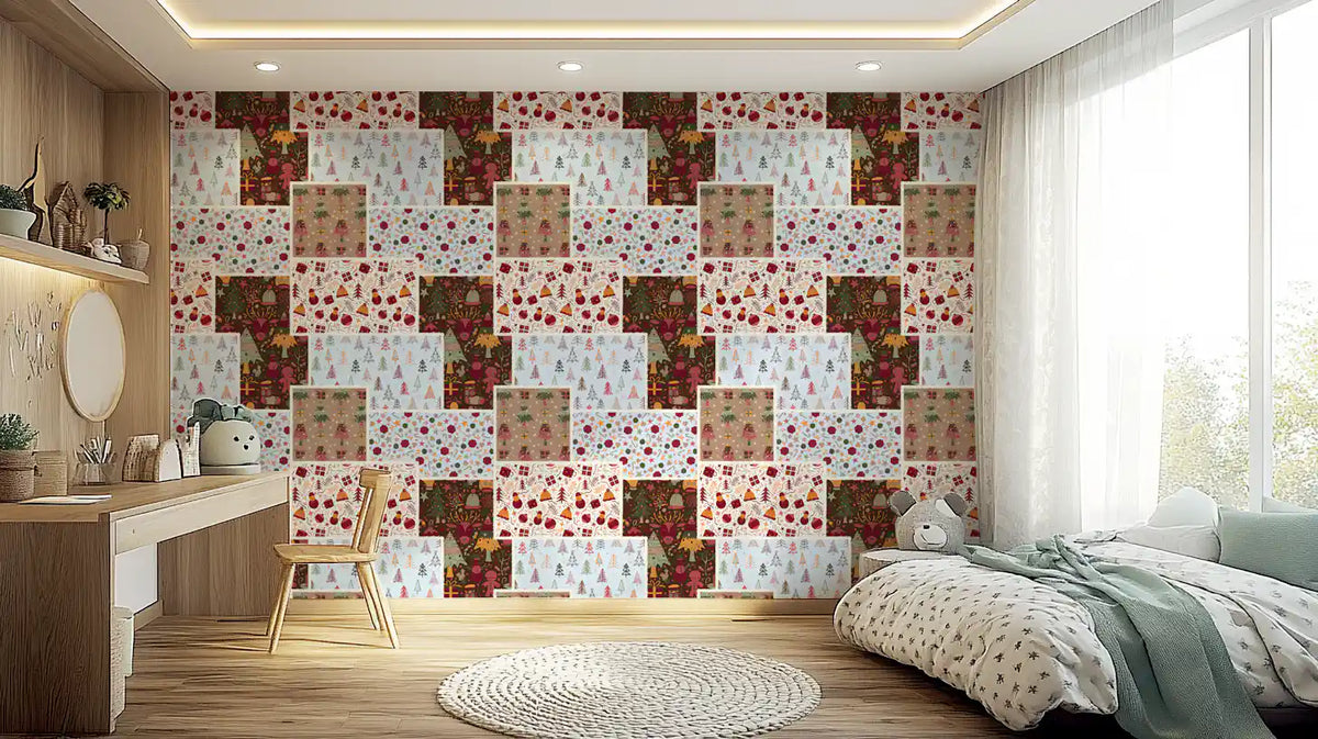 Papier peint Patch de Noël champêtre⁠