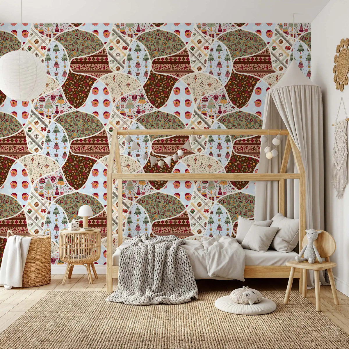 Nordic-Noel-Collage-Tapete