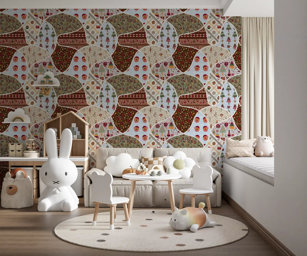 Nordic-Noel-Collage-Tapete