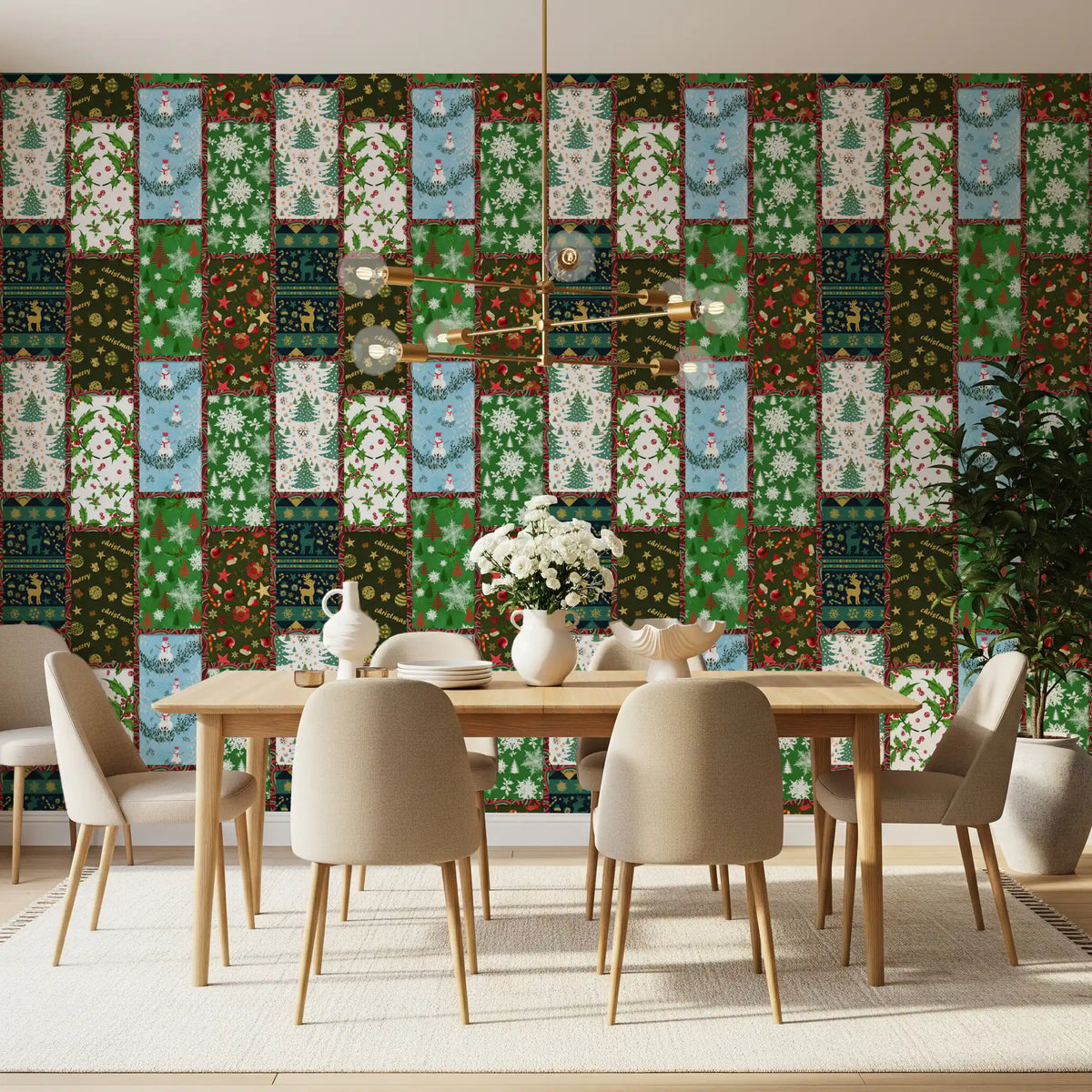 Tapete mit Mosaik aus Kiefernwald⁠