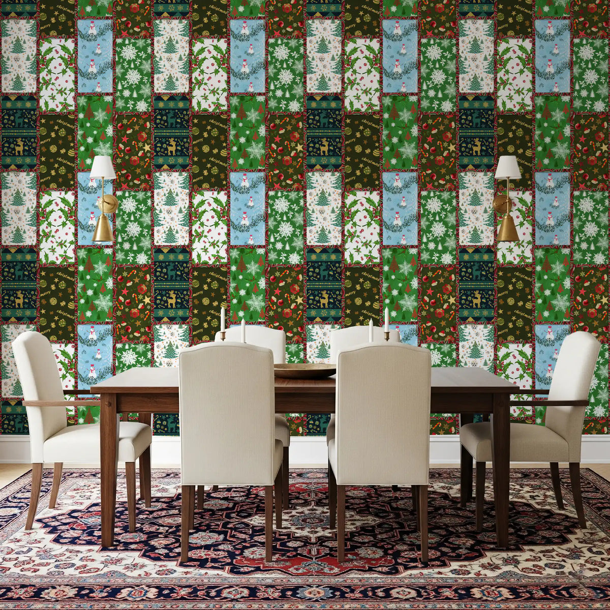 Tapete mit Mosaik aus Kiefernwald⁠