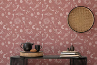 Add elegance with Space Voyage Rose Color Wallpaper