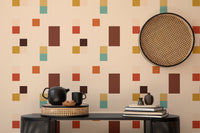 Classic Vintage Tiles Beige Color Wallpaper art