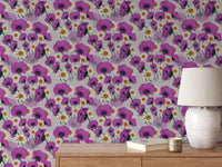 Beautiful Wild Purple Color Flower Pattern Wallpaper