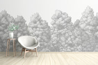 Scenic grey jungle wall murals for decor