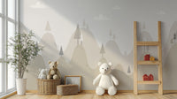 Soft pastel mountain mural design
