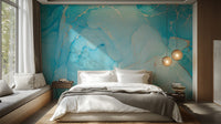 Turquoise Alcohol Art Wallpaper Mural - Giffywalls