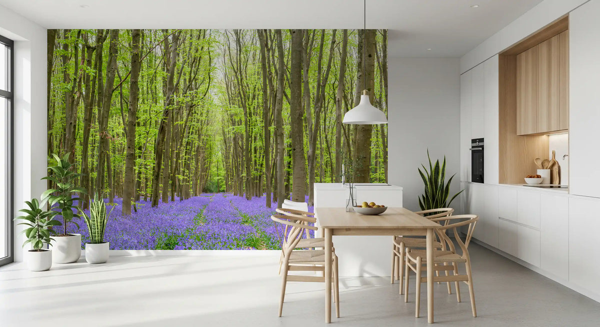 Wandgemälde „Blumenpfad im Frühlingswald“