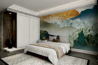 Green Golden Mountains Sunset Wallpaper – Serene Nature Wallpaper