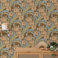 Artistic Victorian Cottage wallpaper for vintage-inspired interiors.
