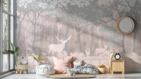 Enchanted deer wallpaper mural in jungle