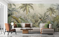 Watercolor Drawn Rich Green Plant Forestry Wallpaper - Giffywalls