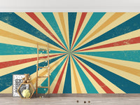 Retro Vintage Wallpaper Mural - Giffywalls