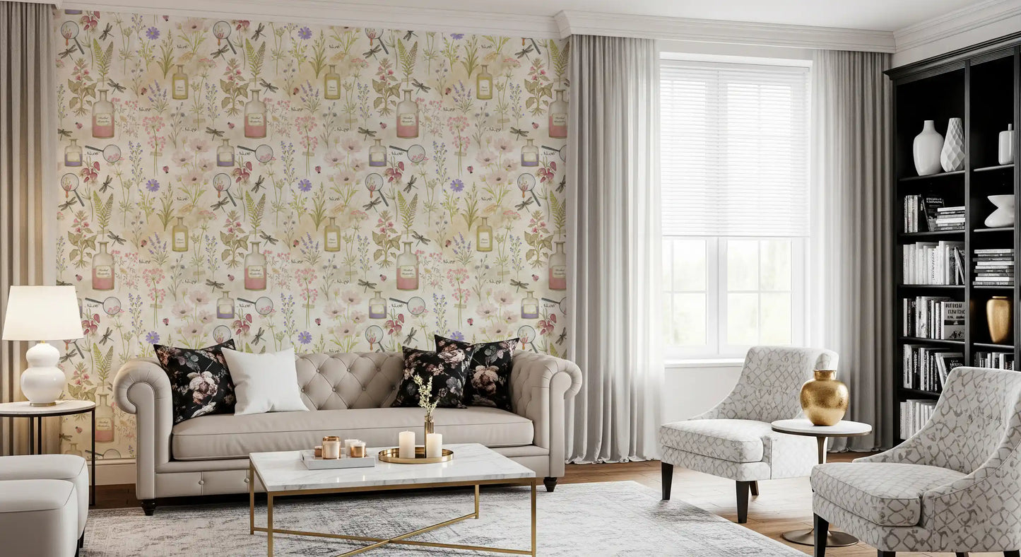 Apothecary Wildflower Sketch Wallpaper⁠