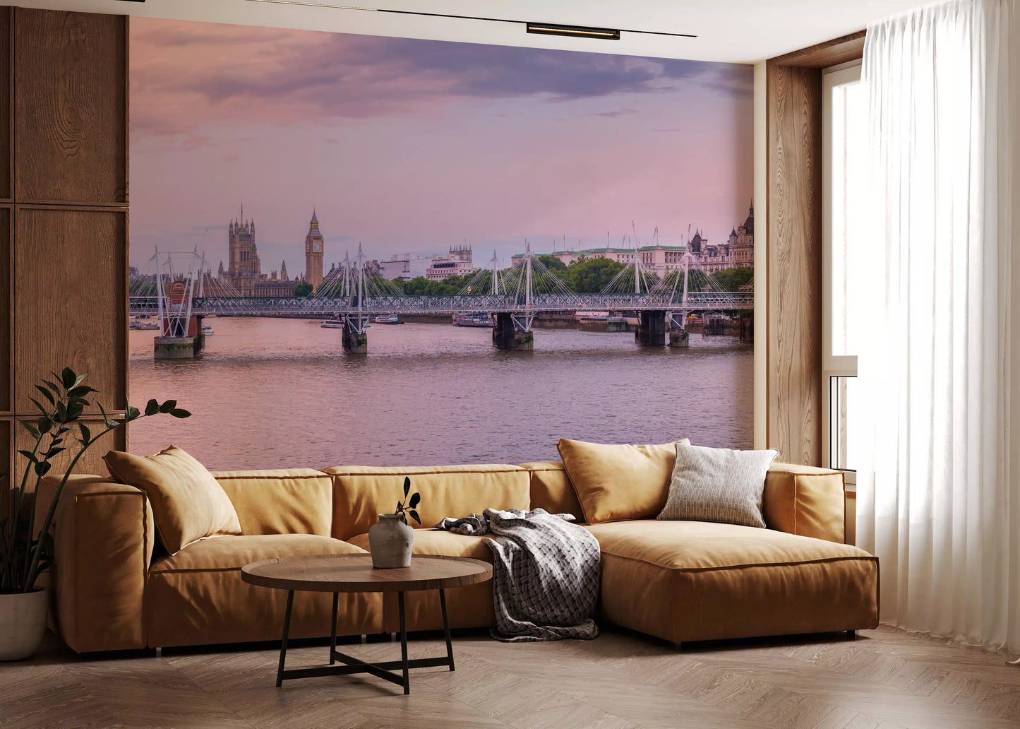 Panorama mural du coucher de soleil sur la Tamise