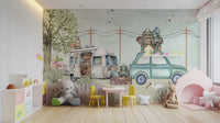 Pastoral Caravanning Scene Mural - Giffywalls