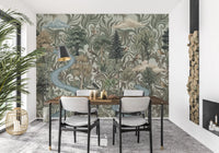 Misty Forest River Escape Wall Mural