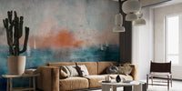 Calm living room decor: Ethereal Dusk mural wallpaper