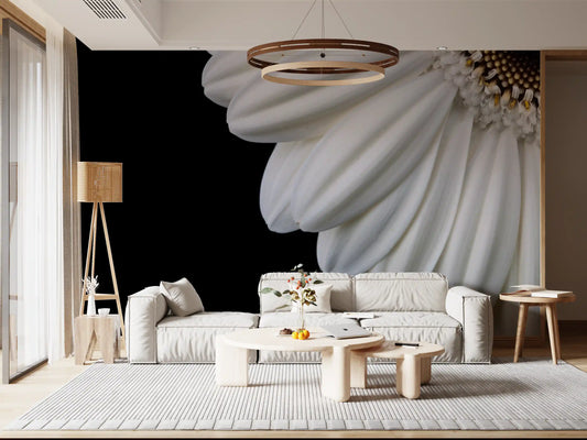 Schwarz-weißes Gerbera-Makrostudien-Wandbild