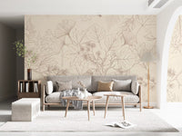 Fresque murale représentant une esquisse de forêt paisible