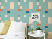 Classic Vintage Tiles Blue Color Wallpaper art