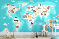 Creative Wildlife World Map Wallpaper
