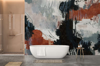 Brushstroke Art Wallpaper Mural Bathroom