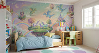 Mural de pared de Islas Flotantes Mágicas y Amigos Míticos