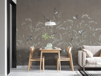 Serene meadow-themed mural for walls