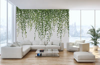 Green ivy wallpaper mural for serene decor
