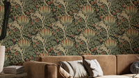 Floral pattern mural with timeless beauty