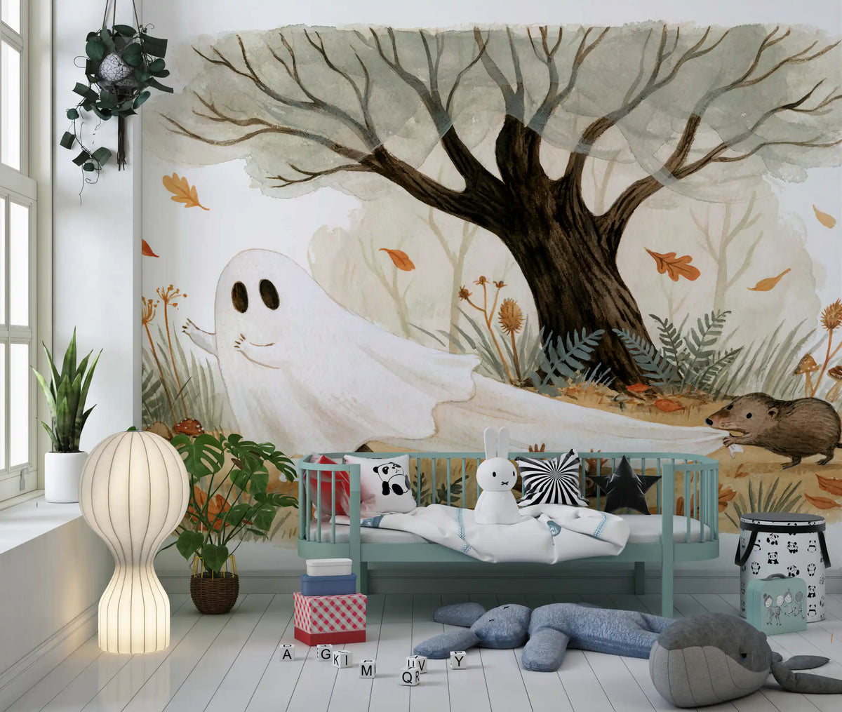 Wandbild „Waldgeist und neugierige Tierchen“