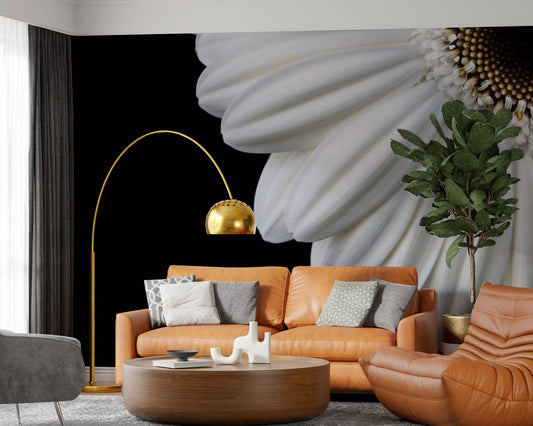 Schwarz-weißes Gerbera-Makrostudien-Wandbild