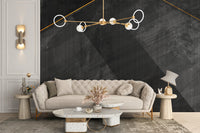 Black Grunge Gold Line Wallpaper Murals - Giffywalls