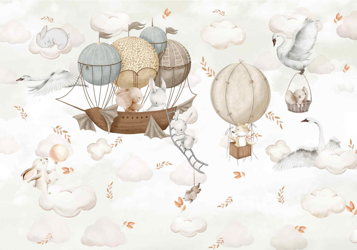 Murale delle creature di cloud-hopping