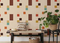 Beige Vintage Tiles Wallpaper for stylish rooms