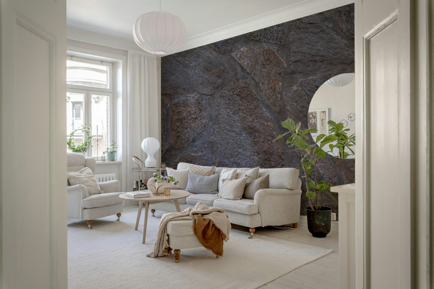 A serene stoneage texture wall mural for your decor.

