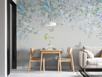 Nature-inspired mural with soft florals
