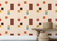 Warm beige Vintage Tiles Wallpaper for rooms