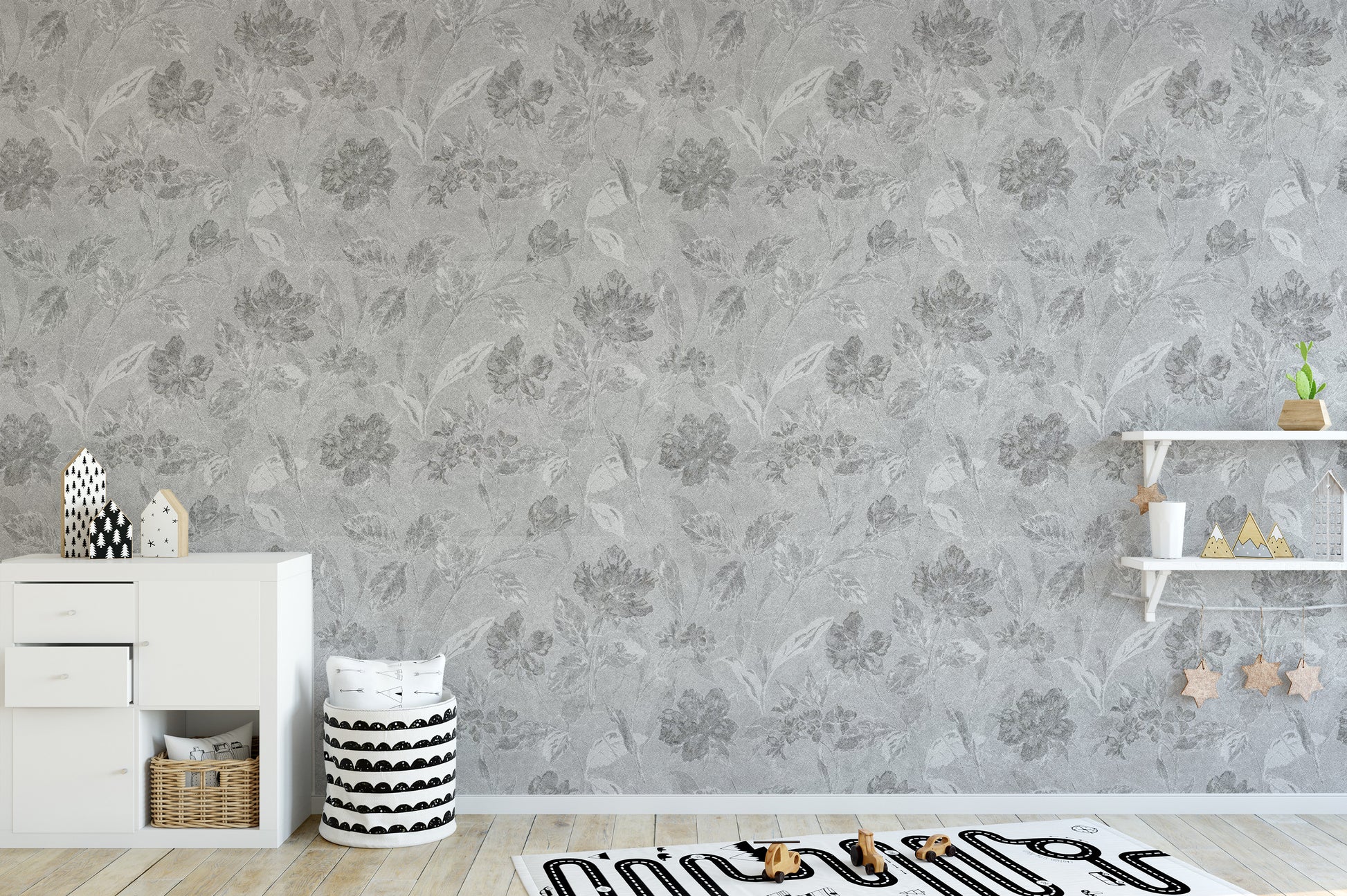 Artistic Vintage Flower Wallpaper Design
