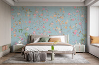 Blue Chinoiserie Design Mural

