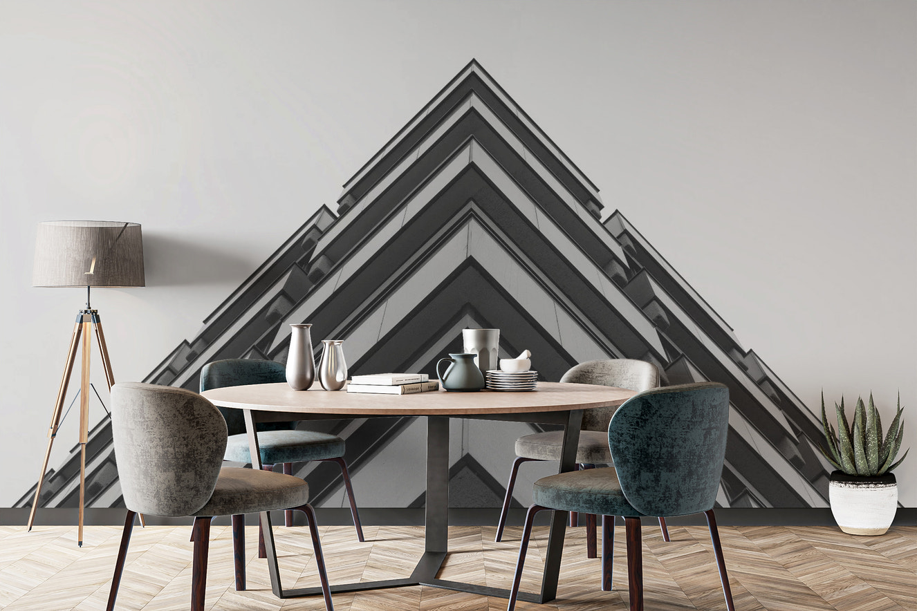 Grey Concrete 3D Building Wallpaper Mural for modern rooms
