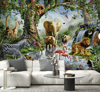 Wild Jungle Animals Wallpaper Mural
