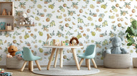 Modern Summer Citrus Medley Wallpaper Mural style