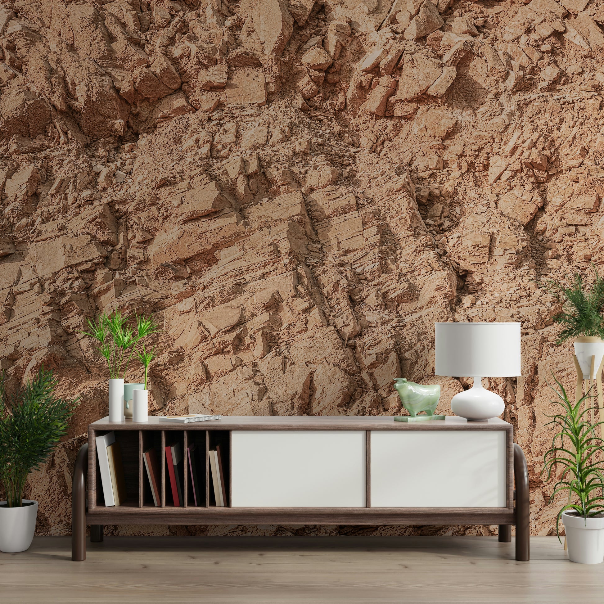 A beautiful wide-angle wall mural of ground texture.

