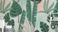 Trendy Green Leaves Wallpaper Mural
