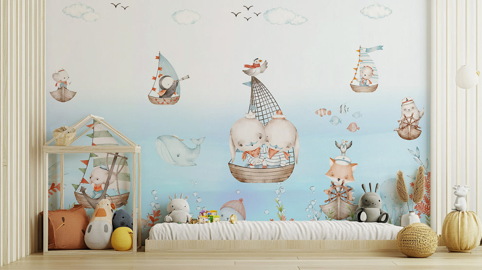 Nautical Nursery Voyage Wall Mural Nautical Nursery Voyage Wall Mural