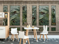 Luxury jungle wallpaper with exotic rainforest animals
