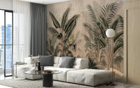 Vintage Tropical Palms Wallpaper Mural - Giffywalls