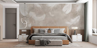 Light and airy feathers wall mural decor
